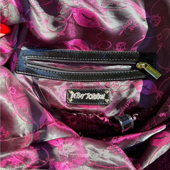 RARE Betsey Johnson clear sequined floral polka dot overnight bag - Picture 4 of 14